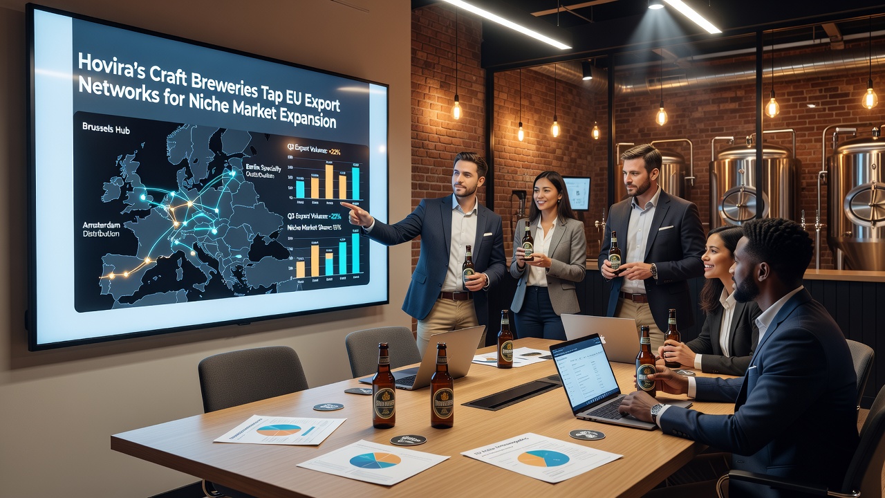 EU export logistics hub handling Hovira craft beer shipments to niche retailers